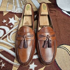 Allen Edmonds Maxfield Mahogany Tassel Loafers Mens Size 13 B Shoes Braided Trim